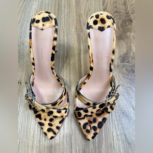 Tony Bianco Mikki Tan Leopard Haircalf Pointed Toe Heels Size 9.5